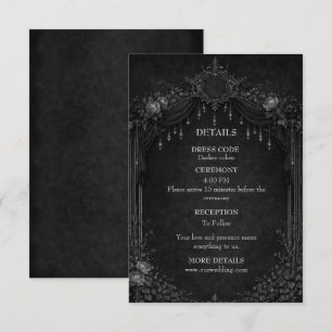 Elegant gothic halloween wedding enclosure card