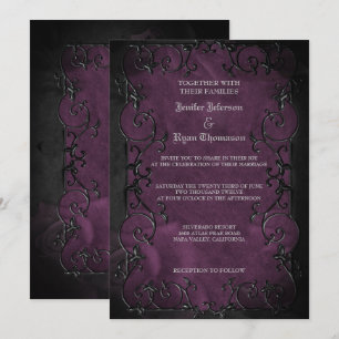 Elegant gothic halloween wedding Invitation