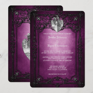 Elegant gothic halloween wedding Invitation