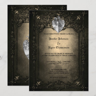 Elegant gothic halloween wedding Invitation