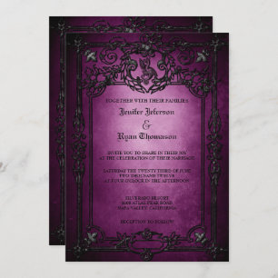 Elegant gothic halloween wedding Invitation