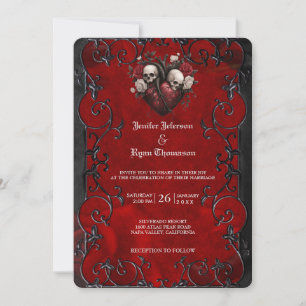 Elegant gothic halloween wedding Invitation