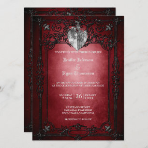Elegant gothic halloween wedding Invitation