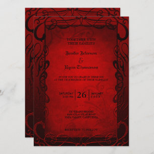 Elegant gothic halloween wedding Invitation