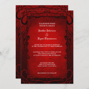 Elegant gothic halloween wedding Invitation