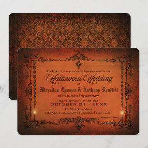 Elegant Gothic Halloween Wedding Invitation