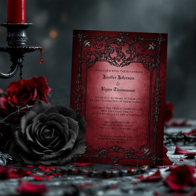 Elegant gothic halloween wedding Invitation (Creator Uploaded)
