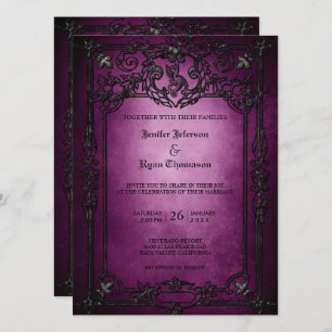 Elegant gothic halloween wedding Invitation