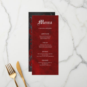 Elegant gothic halloween Wedding Menu