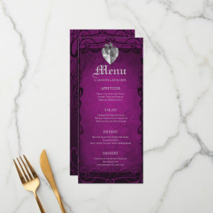 Elegant gothic halloween Wedding Menu