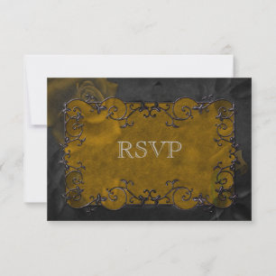Elegant gothic halloween Wedding RSVP Card