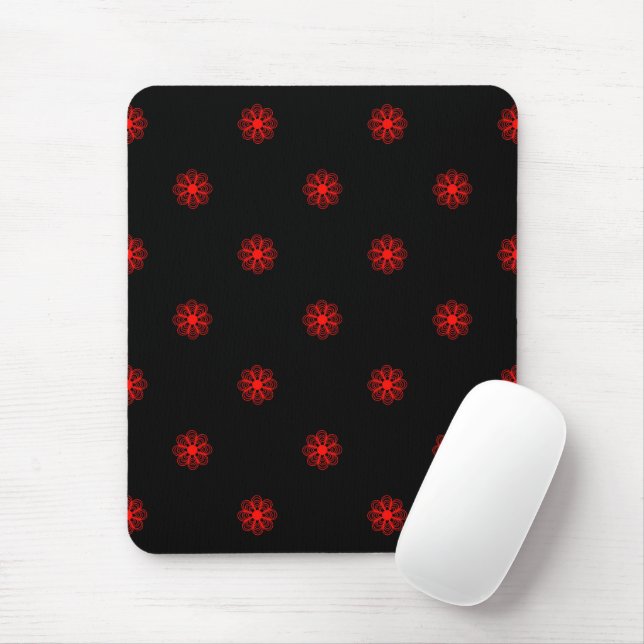 Elegant Gothic-Inspired Floral Design Pattern Mouse Mat (With Mouse)