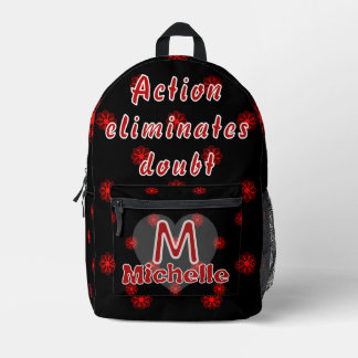 Elegant Gothic-Inspired Floral Design Pattern Printed Backpack