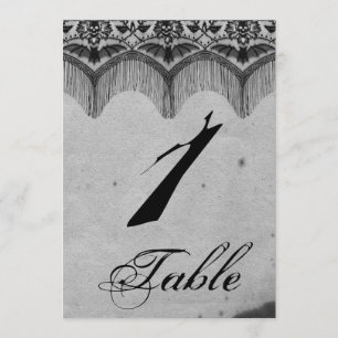 Elegant Gothic Lace Posh Wedding Table Number