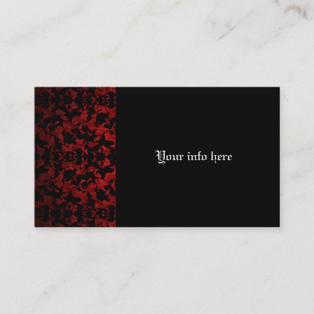 Elegant Gothic patterned business cards (Front)