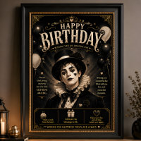 Elegant Gothic Pierrot Birthday