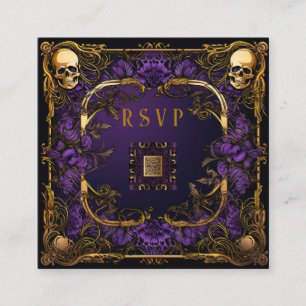 Elegant Gothic QR Code Wedding RSVP Enclosure Card