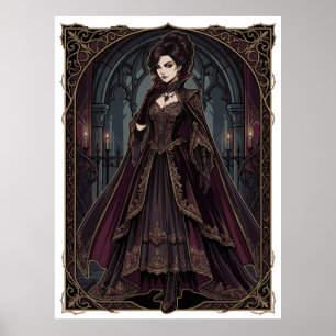 Elegant Gothic Queen Victorian Dark Art – Fantasy  Poster