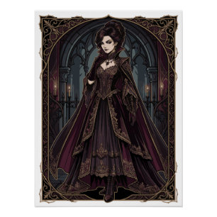 Elegant Gothic Queen Victorian Dark Art – Fantasy  Poster
