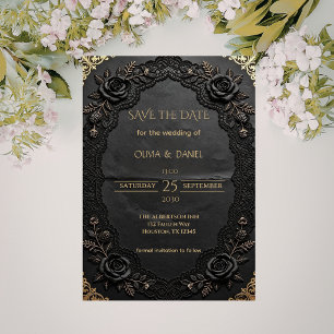 Elegant Gothic Romance Luxury Wedding Save The Date