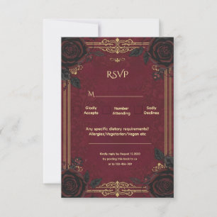 Elegant Gothic Romance Wedding  RSVP Card