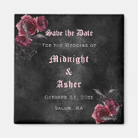 Elegant Gothic Roses Save The Date