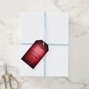 Elegant Gothic Rustic Red Gift Tags