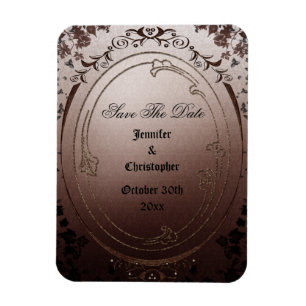 Elegant Gothic Save The Date Wedding Magnet