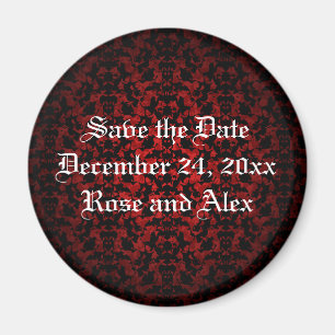 Elegant Gothic save the date wedding magnet