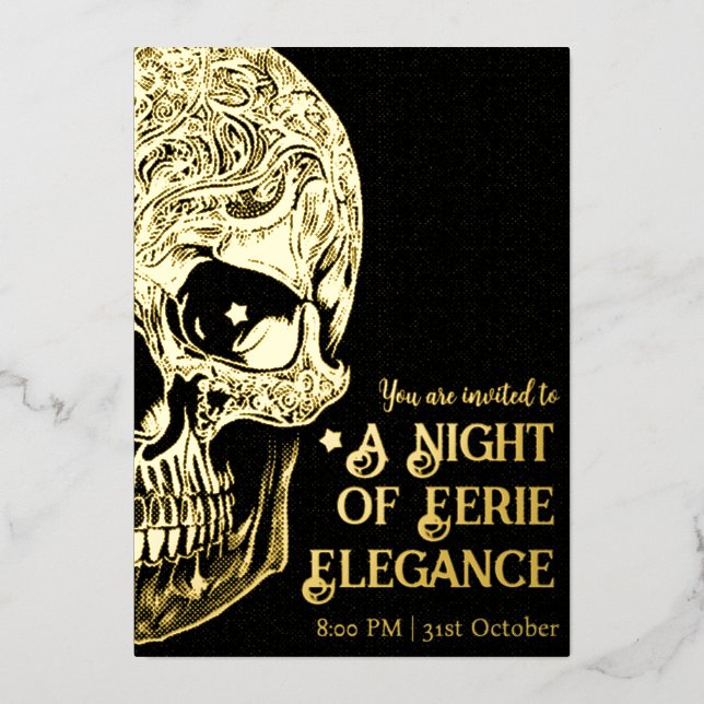 Elegant Gothic Skull Halloween Party Foil (Front)