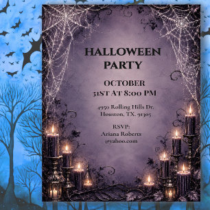 Elegant Gothic Spider Web Halloween Invitation