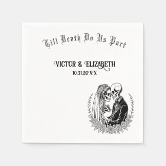 Elegant Gothic Till Death Do Us Part Skeleton Napkin