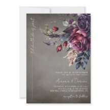 Elegant Gothic Watercolor Floral Wedding 