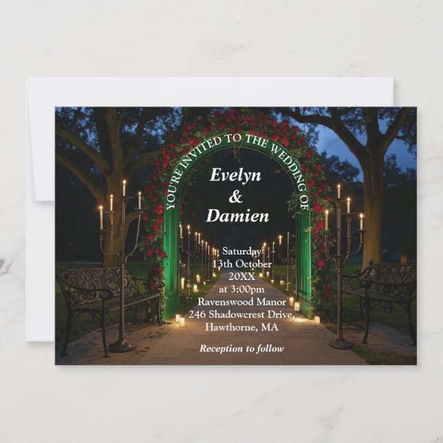 Elegant Gothic Wedding Invitation (Front)
