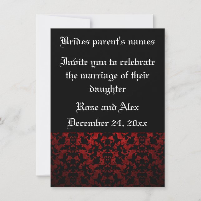 Elegant Gothic wedding invitations 4.5" x 6.25" (Front)