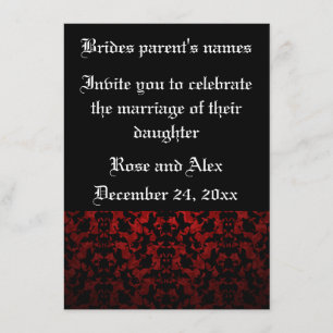 Elegant Gothic wedding invitations 4.5" x 6.25"
