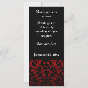 Elegant Gothic wedding invitations 4" x 9.25"