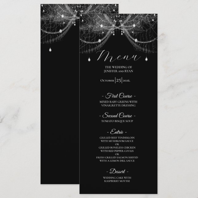 Elegant Gothic Wedding Menu (Front/Back)