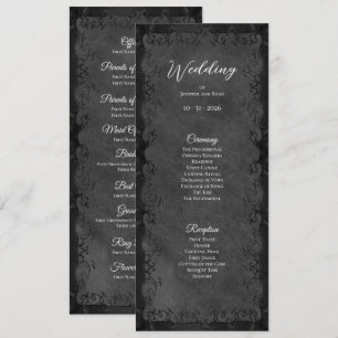 Elegant Gothic Wedding Program Menu