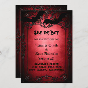 Elegant  Gothic  wedding save the date  Invitation