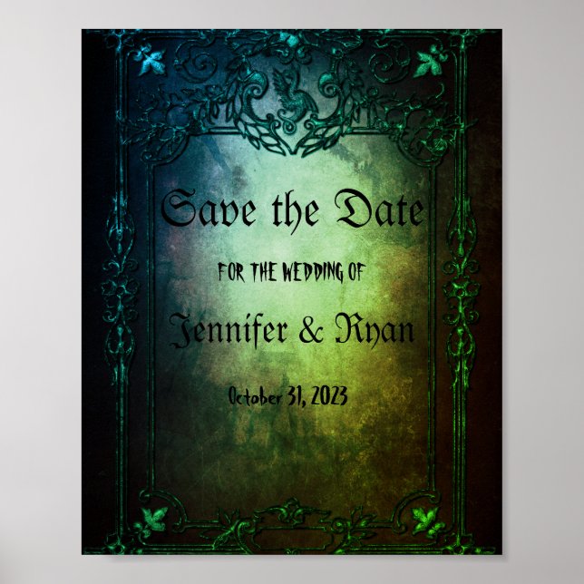 Elegant Gothic wedding save the date  Poster (Front)