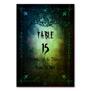 Elegant Gothic wedding Table Number