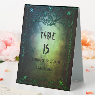 Elegant Gothic wedding  Table Tent Sign