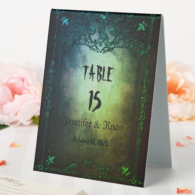 Elegant Gothic wedding  Table Tent Sign (In SItu (Wedding))