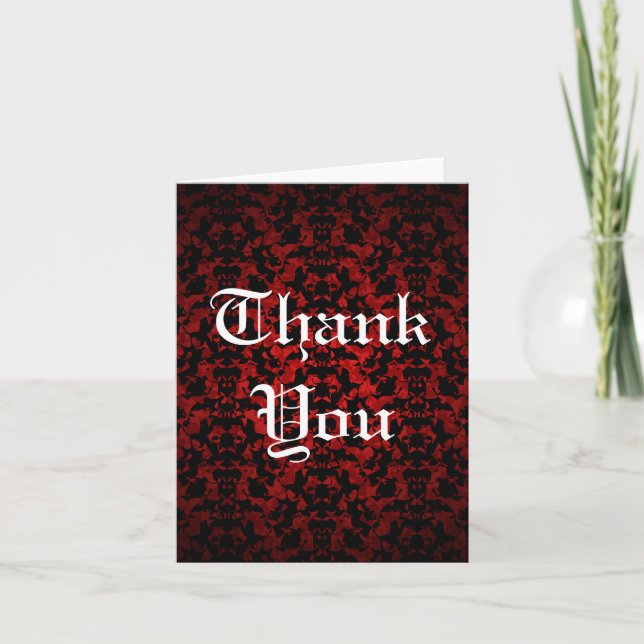 Elegant Gothic wedding thank you card (Front)
