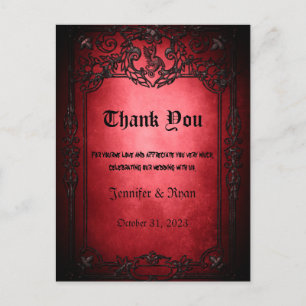 Elegant Gothic wedding Thank You Card