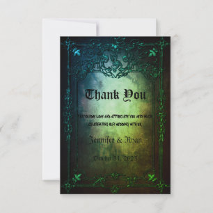 Elegant Gothic wedding Thank You Card