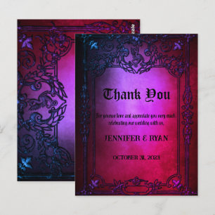 Elegant Gothic wedding Thank You Card