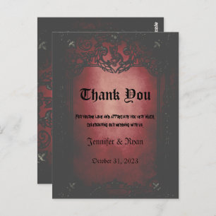 Elegant Gothic wedding Thank You Card