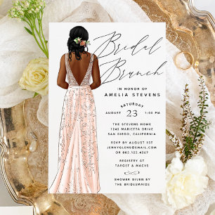 Elegant Gown Bridal Brunch Invitation